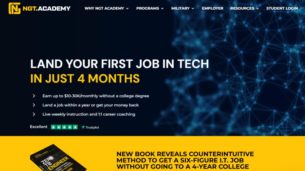 Website screenshot of NexGenT (August, 2025)