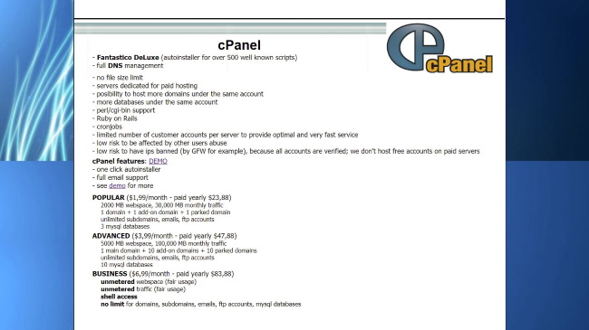 cPanel Plans