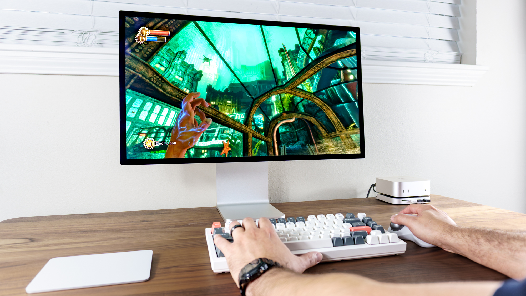 Playing Bioshock on the Apple Studio Display XDR