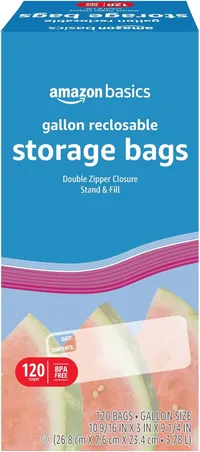 Amazon Basics Reclosable Gallon Food Storage Bags