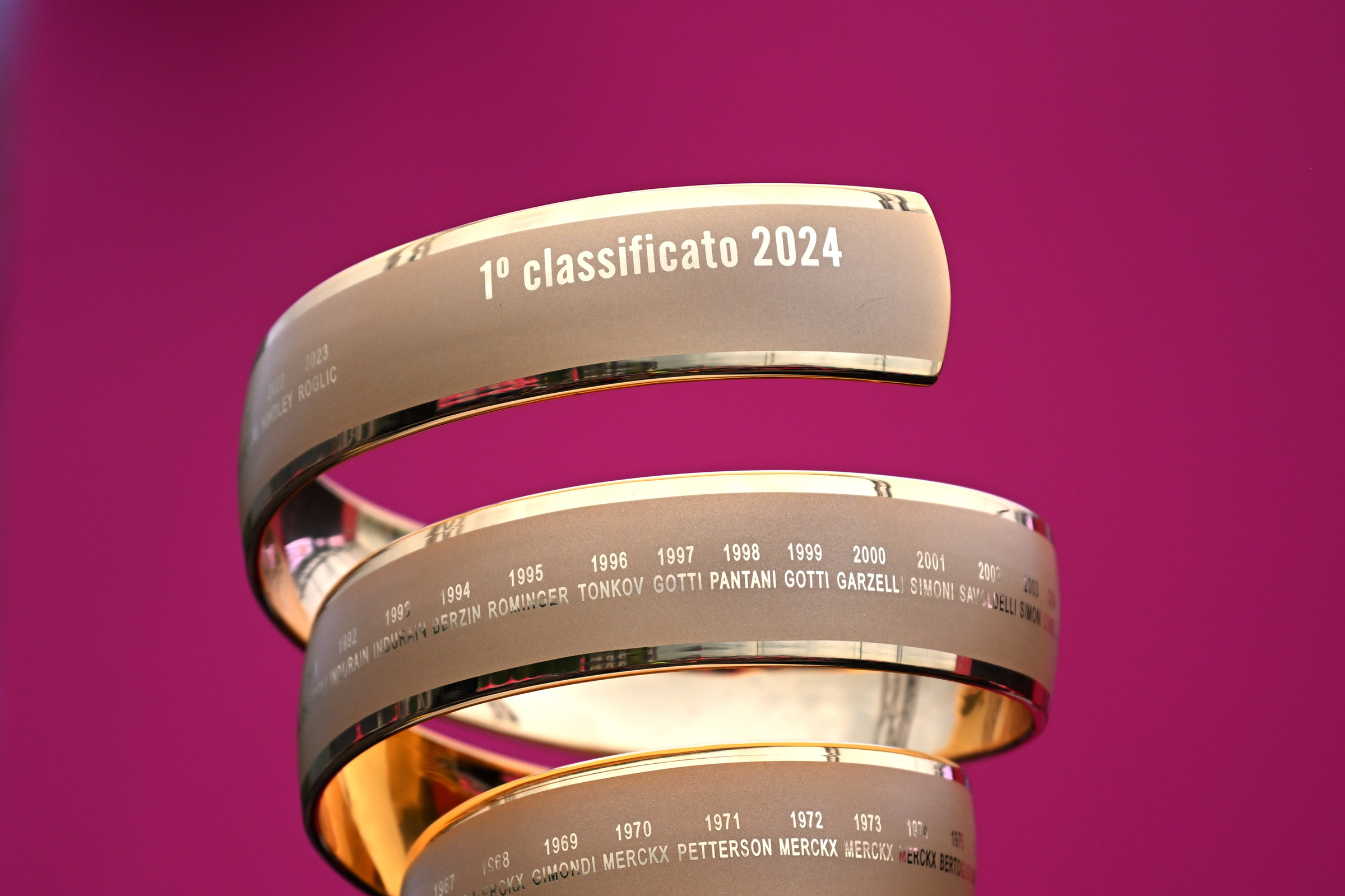 ALPAGO, ITALY - MAY 25: View of the Trofeo Senza Fine prior to the 107th Giro d'Italia 2024, Stage 20 a 184km stage from Alpago to Bassano del Grappa / #UCIWT / on May 25, 2024 in Alpago, Italy.  (Photo by Dario Belingheri/Getty Images)