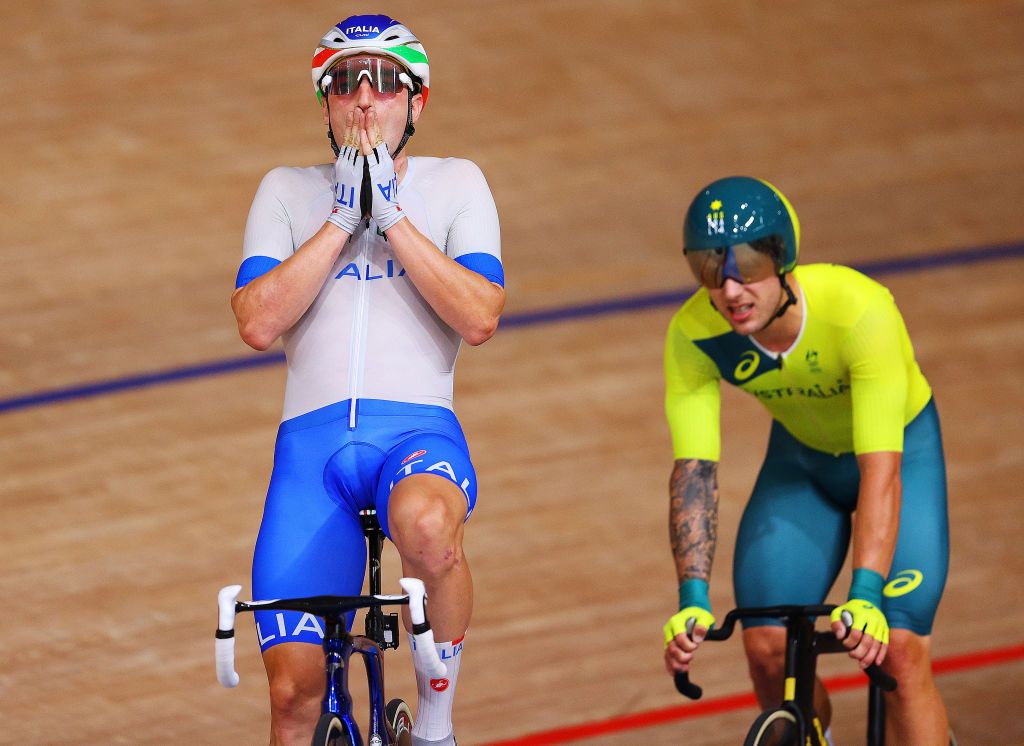 Elia Viviani (Italy) takes bronze in the men&#039;s Omnium at the Olympic Games