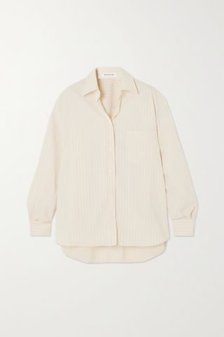 Georgia Pinstriped Crepe De Chine Shirt