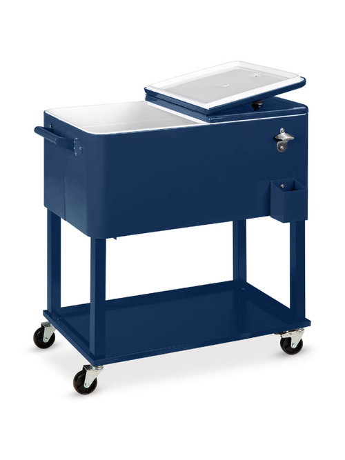 80qt Steel Rolling Cooler Cart 