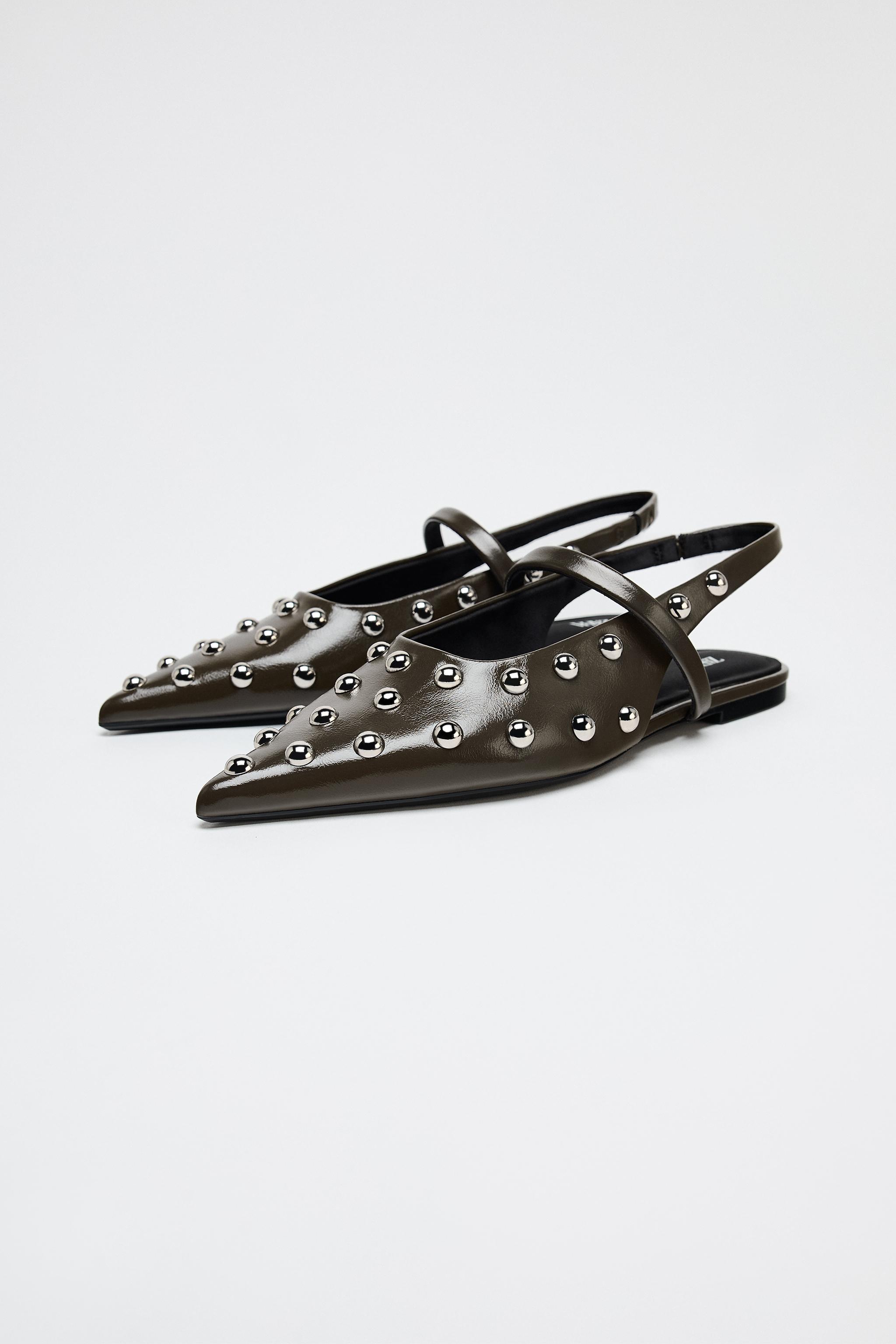 Studded Flat Slingbacks