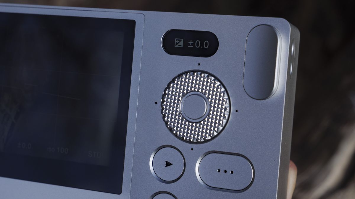 Close up of the Sigma BF camera's small LCD display