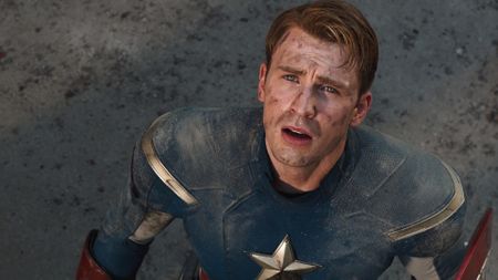 Captain America looking distraught.