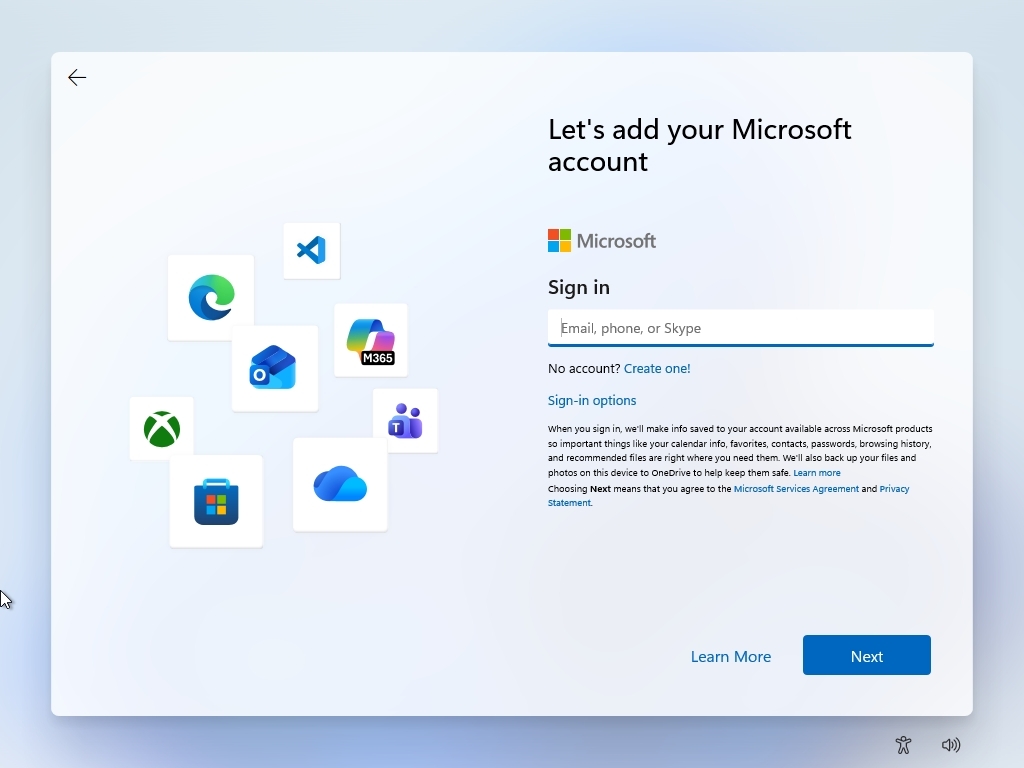 Windows 11 OOBE forced Microsoft account