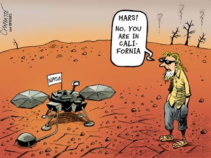 U.S. NASA Mars mission California drought fires