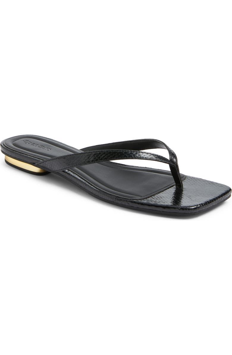 Ocean Snakeskin Embossed Thong Sandal