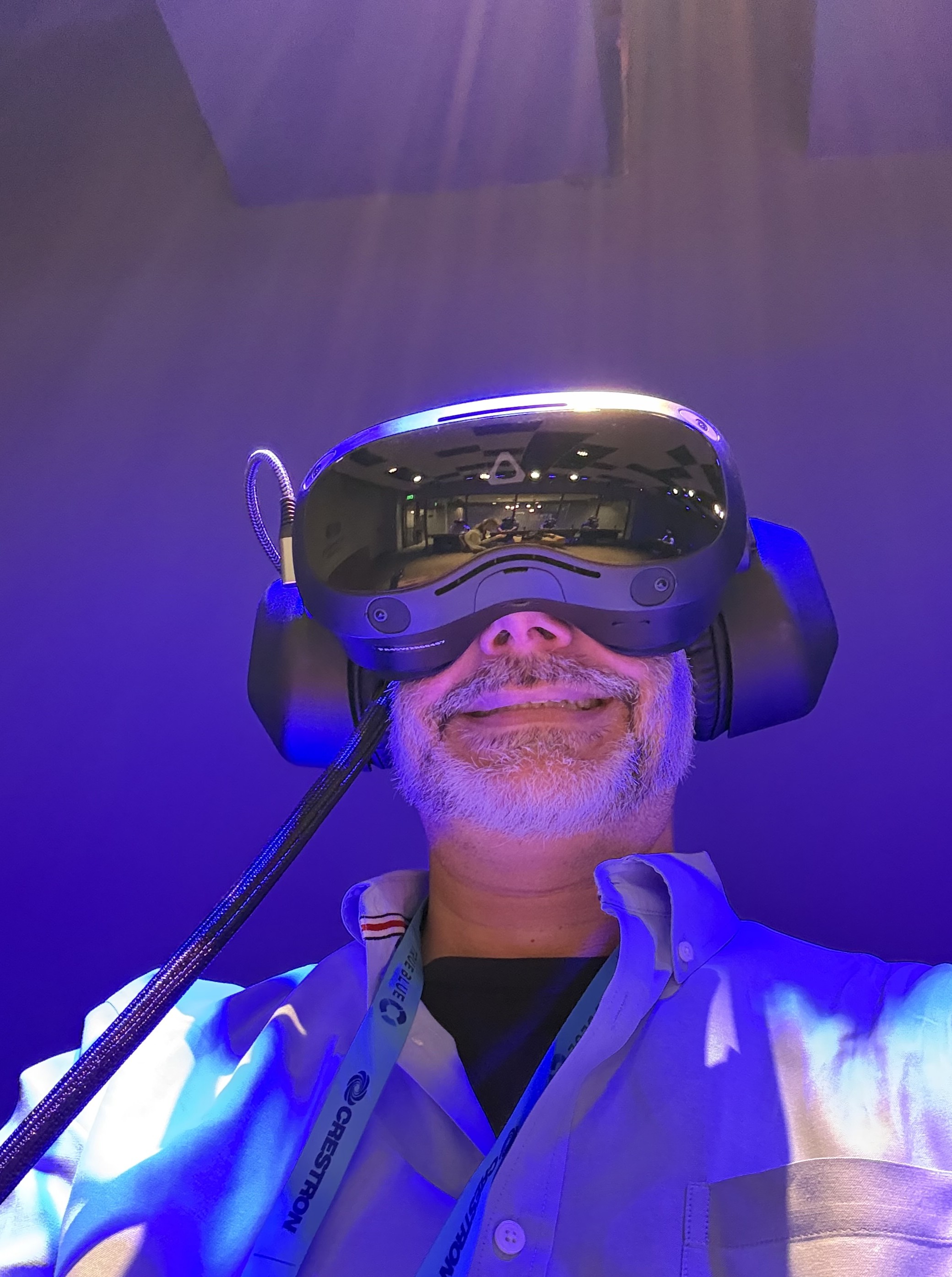 SCN's Wayne Cavadi in a VR headset.