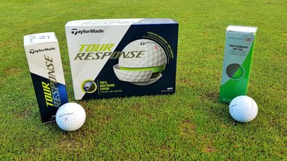 TaylorMade Tour Response and Project (a) golf balls