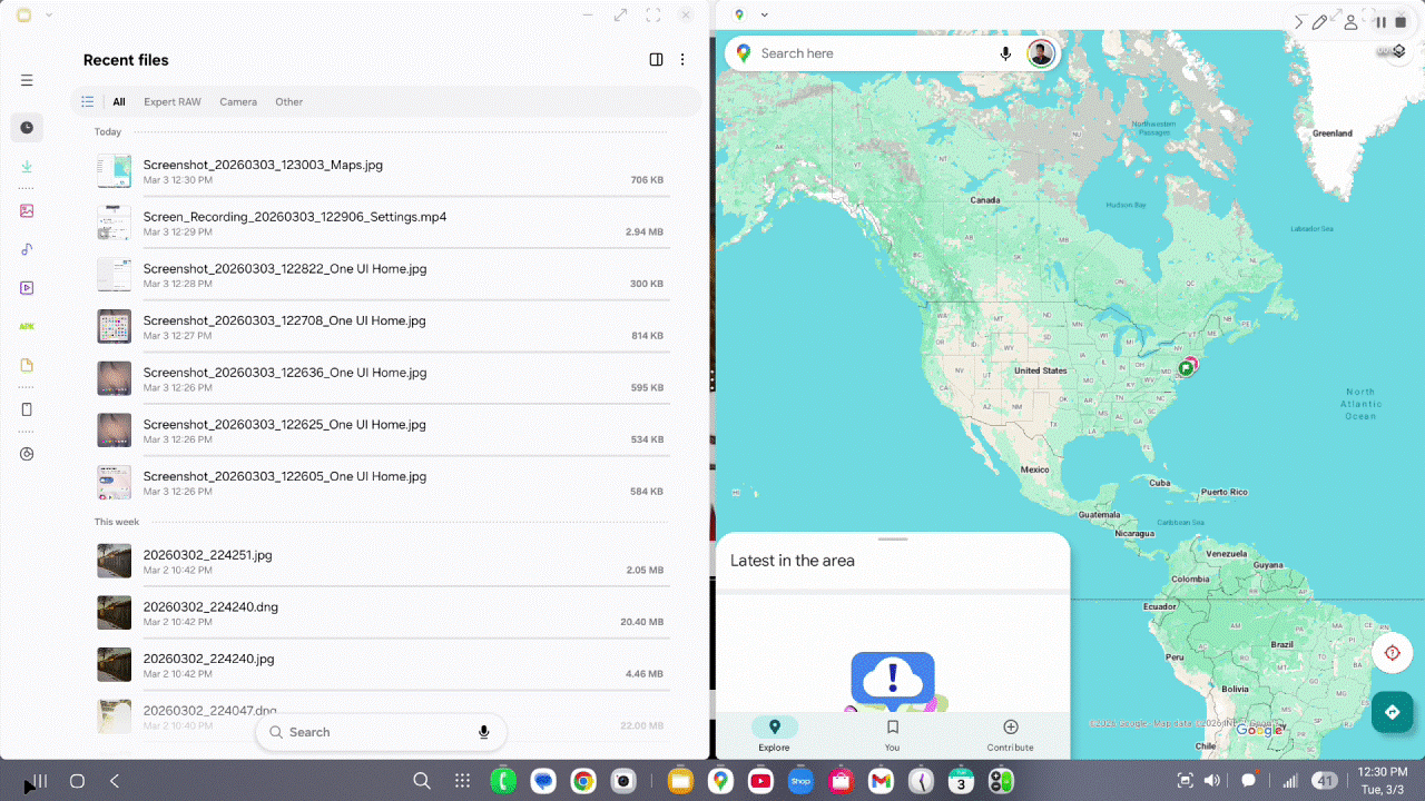 Screen recordings showing Samsung DeX on Galaxy S26.