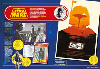 page from "Star Wars: The Mandalorian Collection," featuring a poster for "The Empire Strikes Back."
