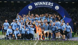 Manchester City vs Sevilla live stream Winners Manchester City during the UEFA Champions League 2022/23 final match between FC Internazionale and Manchester City FC at Ataturk Olympic Stadium on June 10, 2023 in Istanbul, Turke