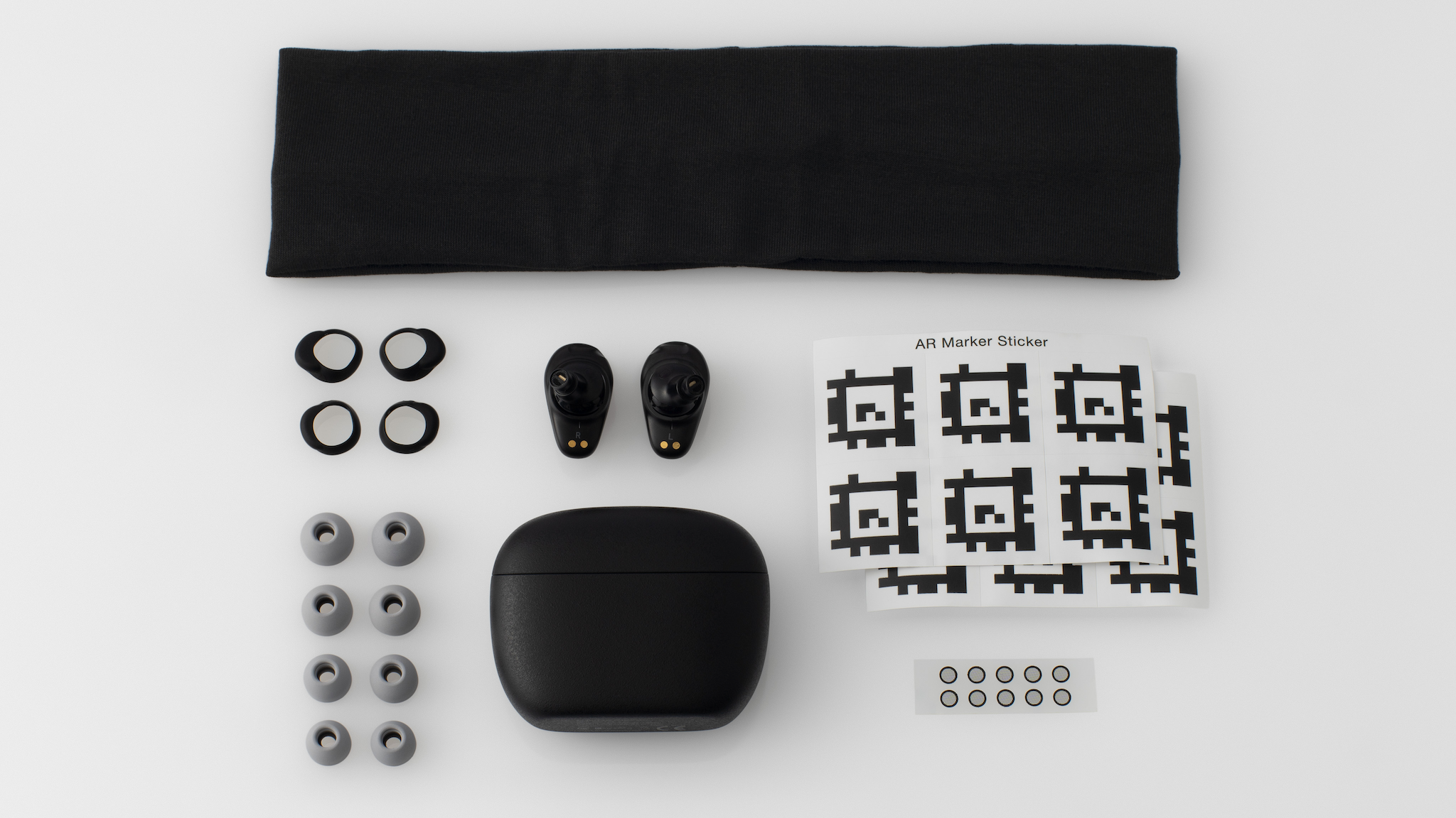 The complete Final Audio TONALITE package including ear tips and AR scanning stickers