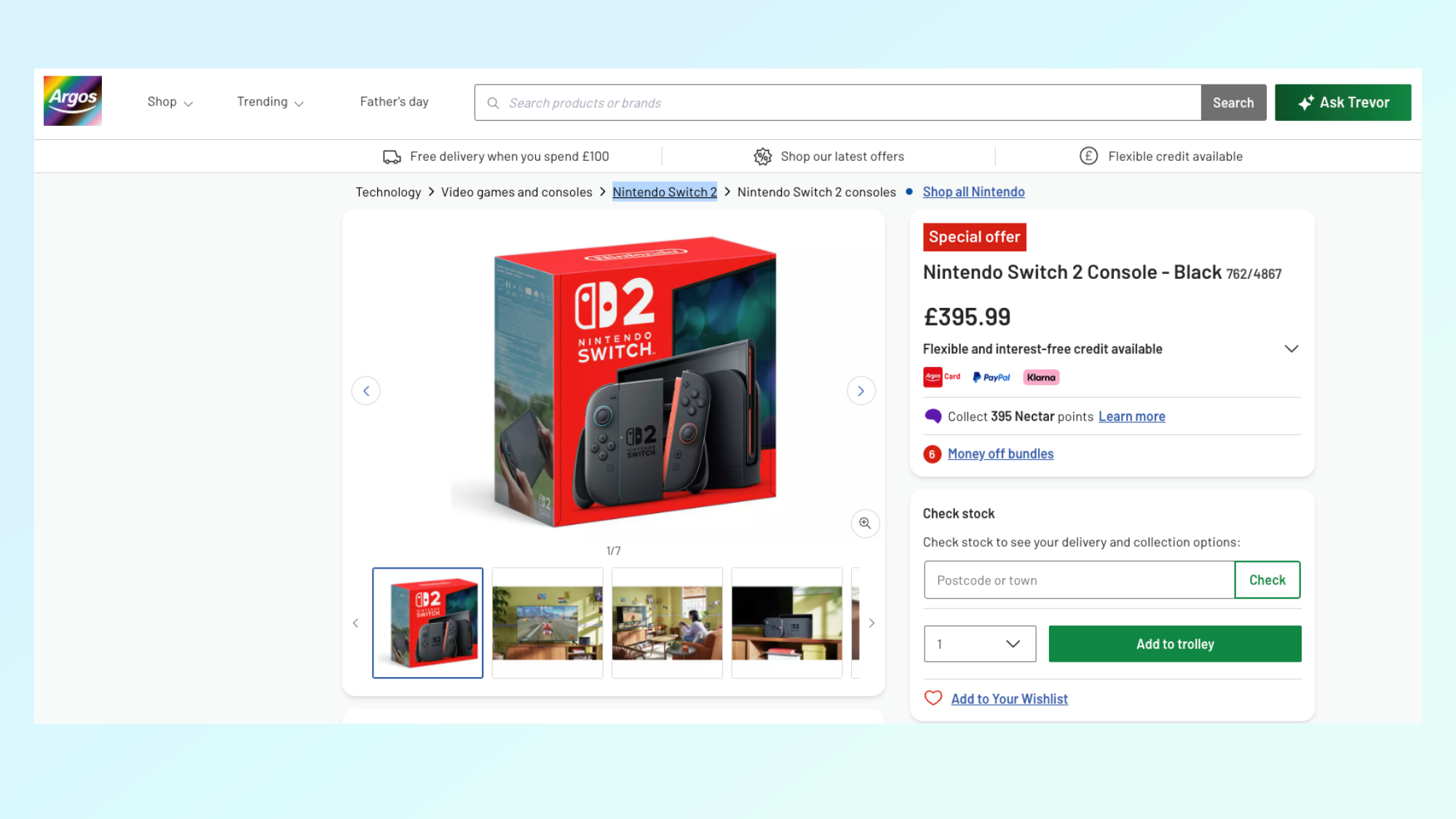 Switch 2 at Argos