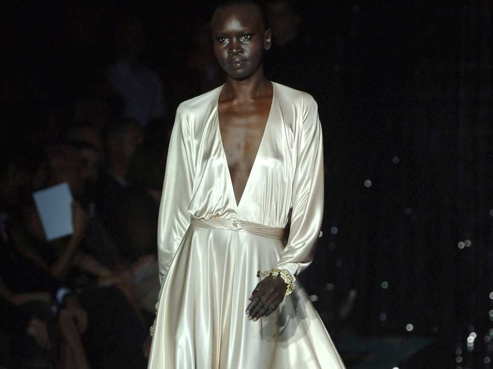 Alek Wek on the catwak 