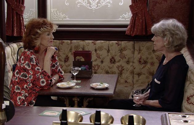 Audrey Roberts (Sue Nicholls) with Claudia