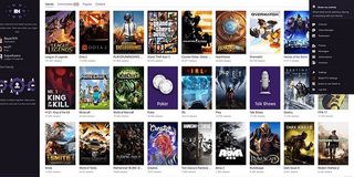A snapshot of the Twitch games menu.