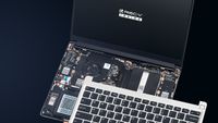 The Framework Laptop 13 with DeepComputing's RISC-V motherboard.