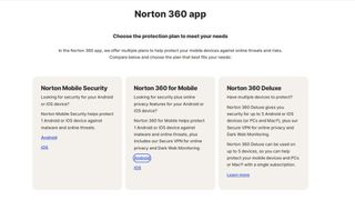 Norton 360 for Mobile app screen shot