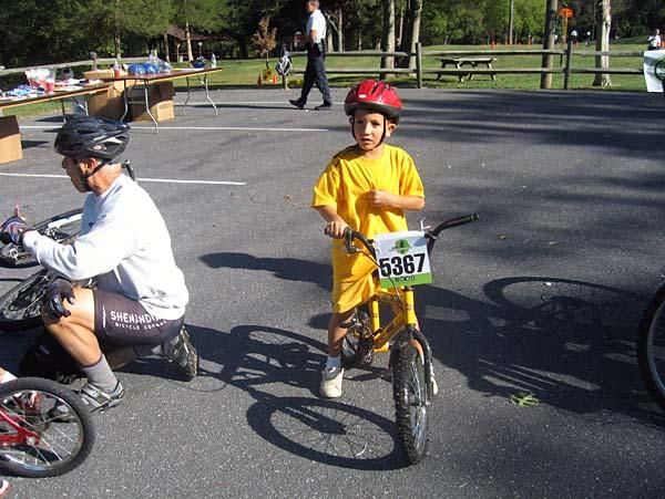 Kids got their bikes tuned up and then got ready to ride.