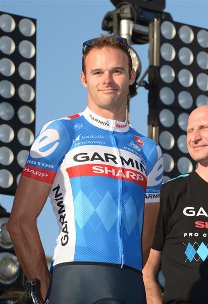 Steele von Hoff in his 2014 Garmin kit at the Tour Down Under team presentation