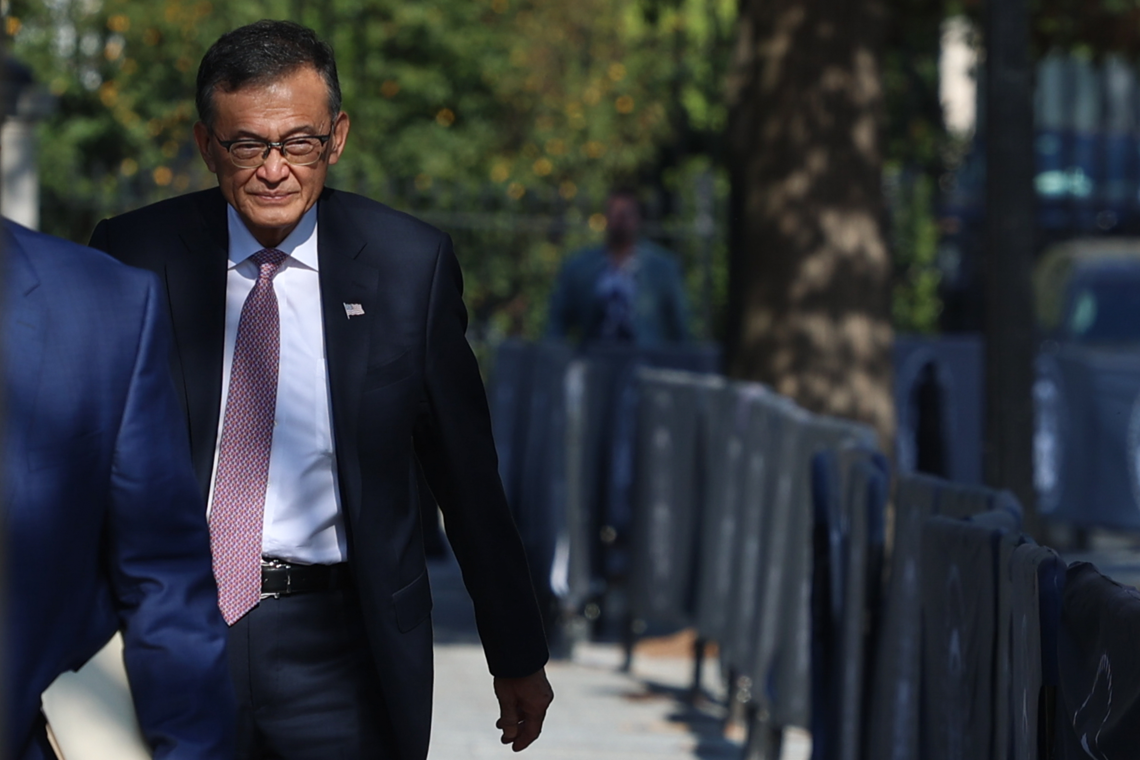 Intel CEO Lip-Bu Tan departs the White House following a meeting with President Donald J. Trump.