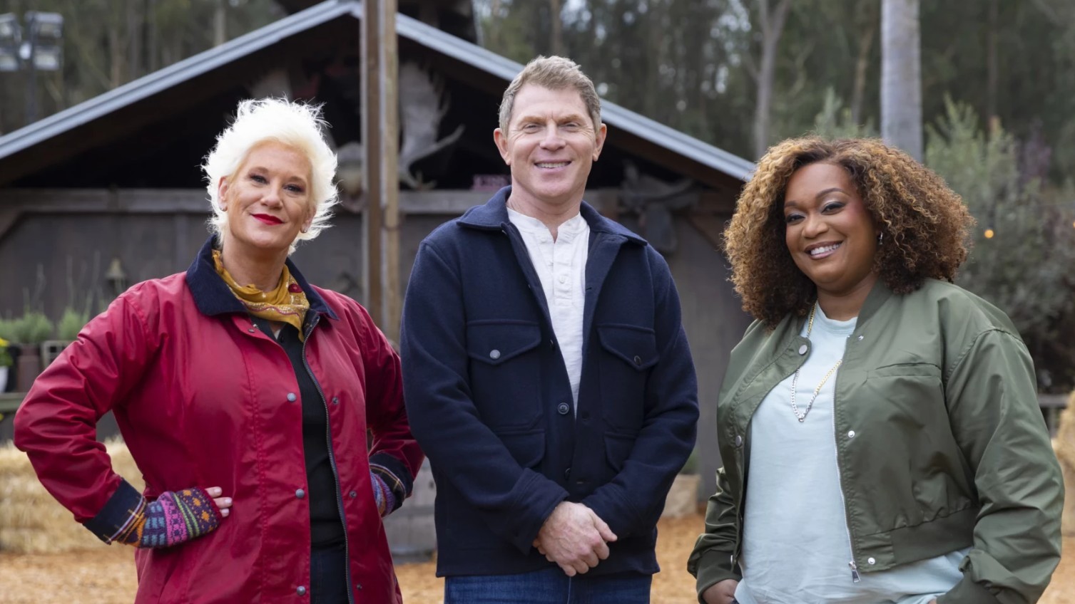 Anne Burrell, Bobby Flay and Sunny Anderson on BBQ Brawl