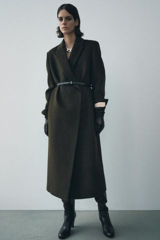 Zw Collection Belted Wool Coat