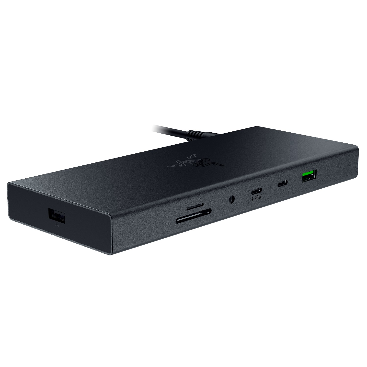 A render of the black Razer USB4 Dock.