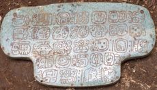 This jade pendant, which may have once belonged to an ancient Maya king, is inscribed with 30 hieroglyphs. 