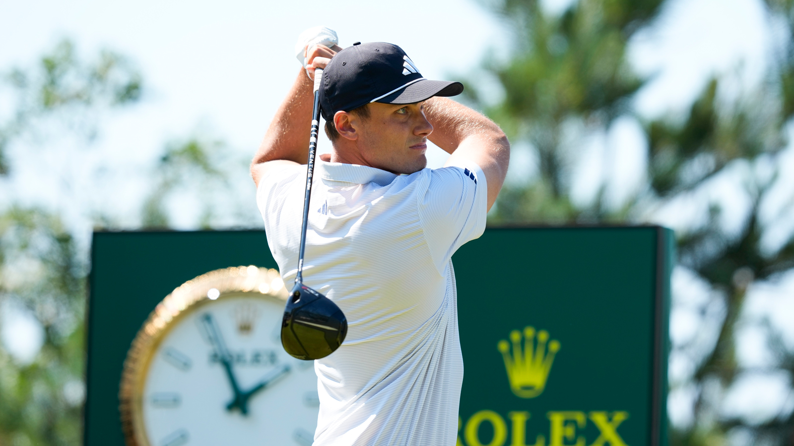 Ludvig Aberg hits a driver off the tee