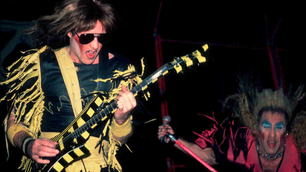 Twisted Sister’s Jay Jay French and Dee Snider performing onstage in 1984