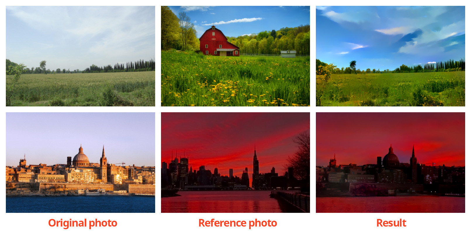 Change the time of day by blending two images