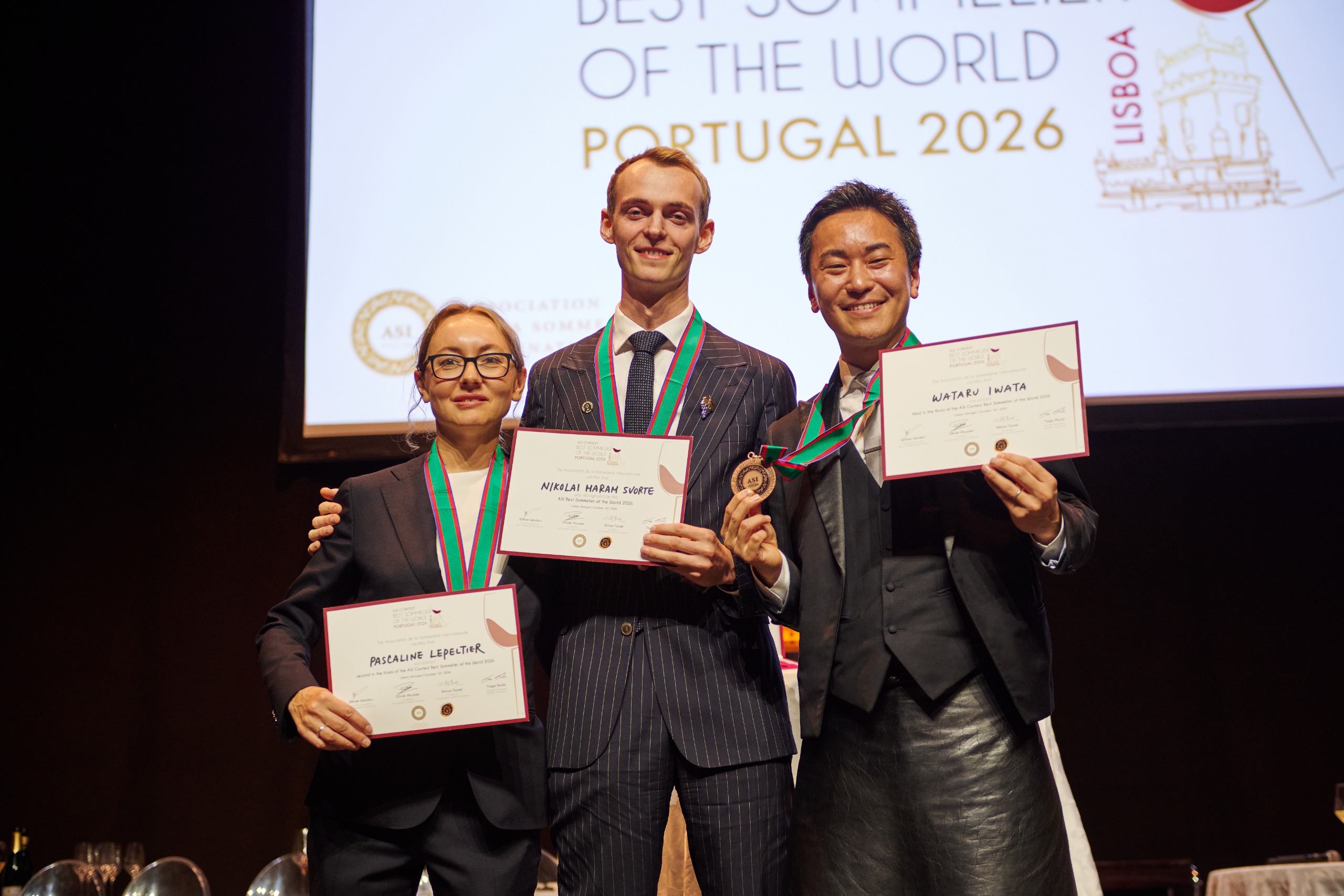 Three finalists of the ASI best sommelier of the world 2026