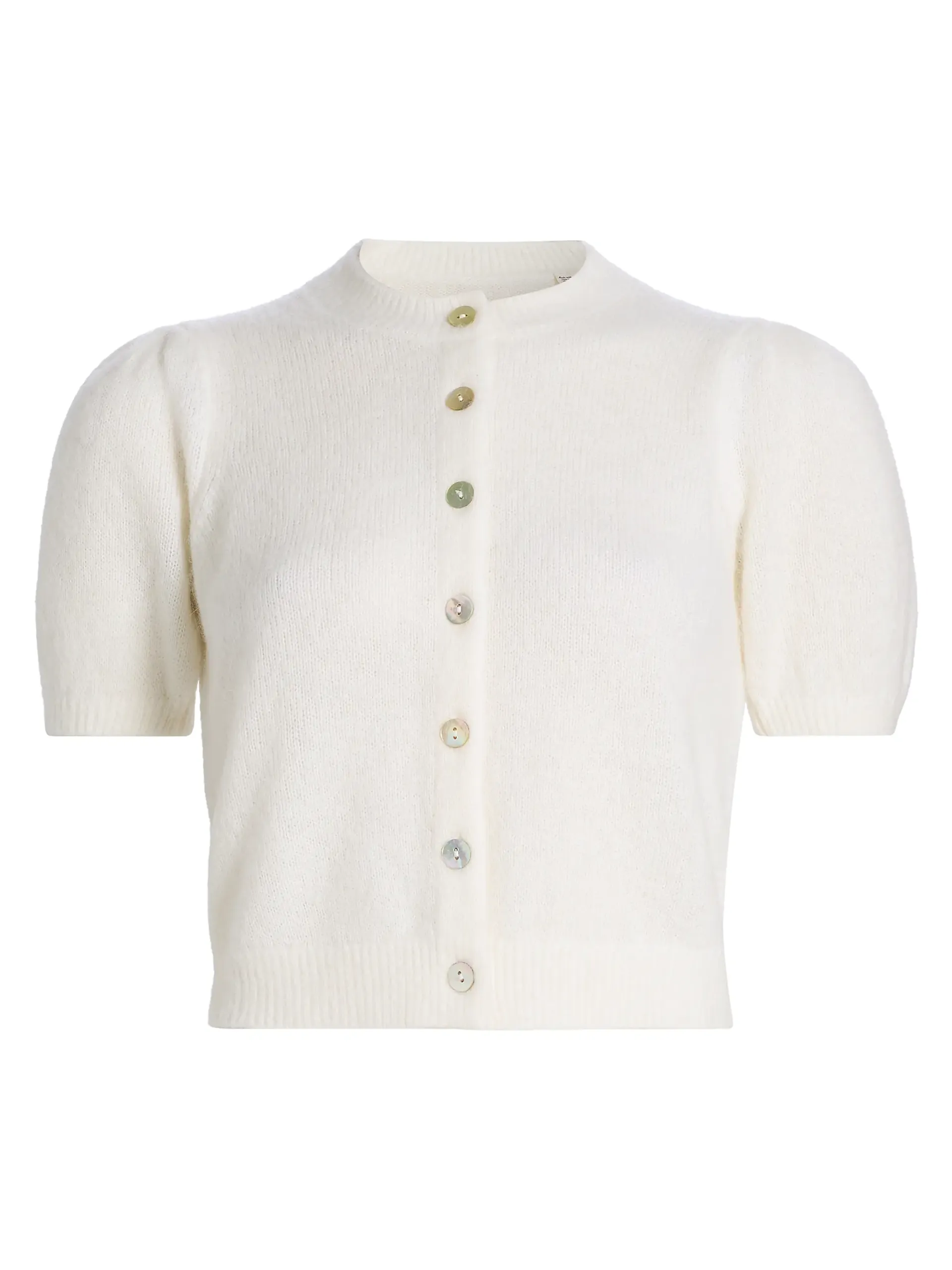 Anisa Alpaca-Blend Puff-Sleeve Cardigan