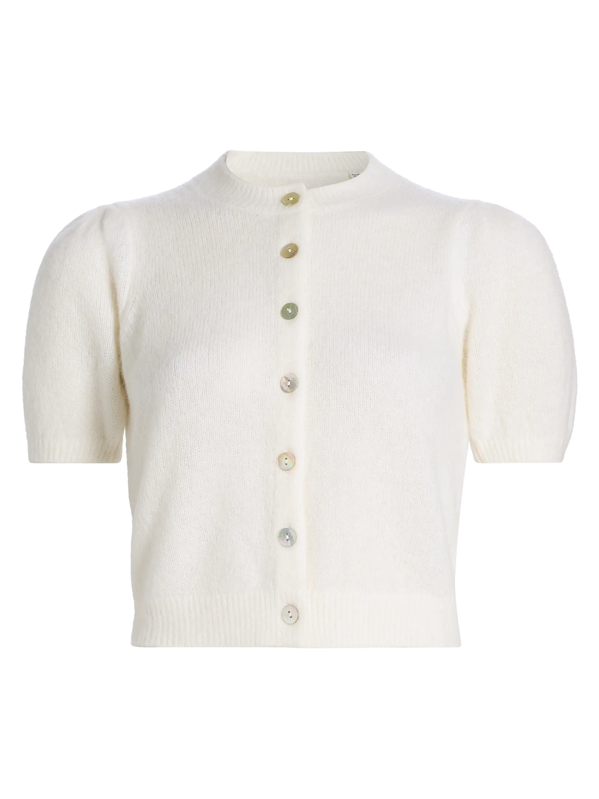 Anisa Alpaca-Blend Puff-Sleeve Cardigan