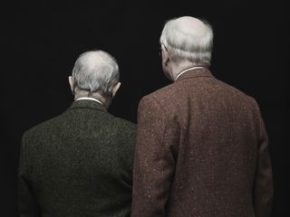 Gilbert and George pictured at home