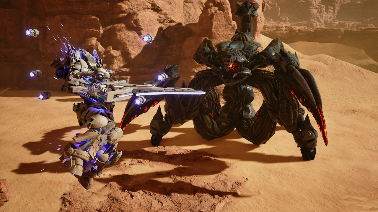 Screens and art for an anime mech game