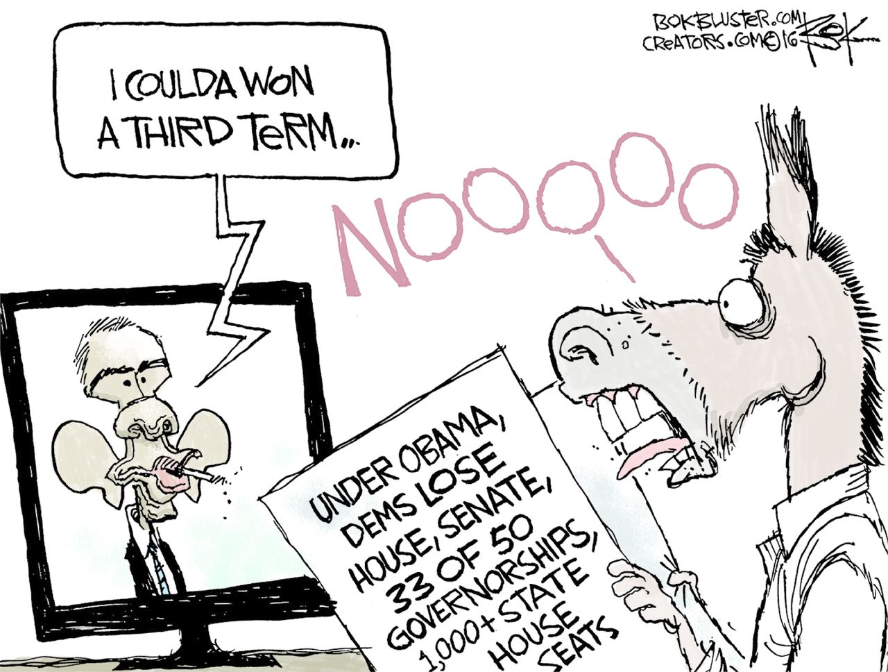 Obama cartoon U.S. President Obama third term Donald Trump