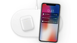 AirPower mat with AirPods and iPhone X