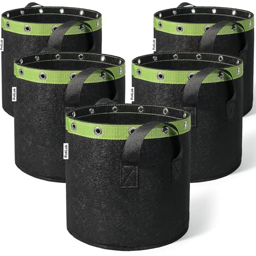 Potlab® 10 Gallon Grow Bags (5-Pack),low Stress Training Fabric Pots With Handles,garden Bags to Grow Vegetables