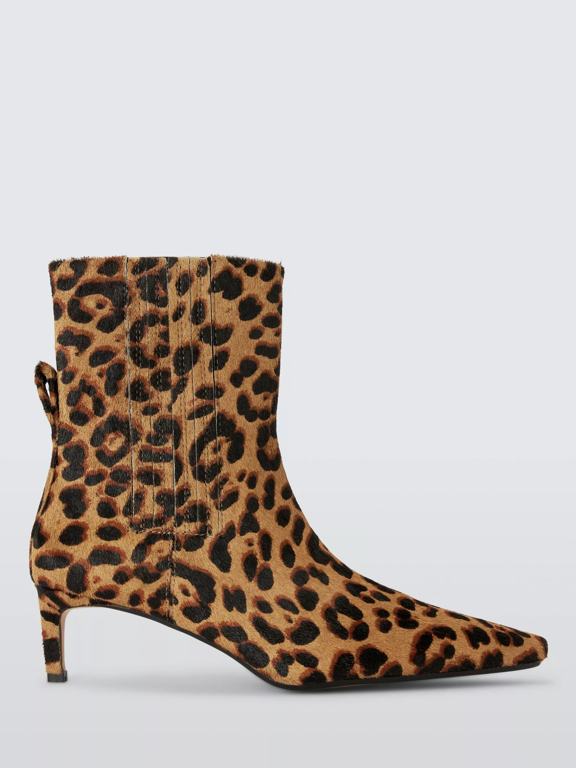 John Lewis Ours Leopard Print Chisel Toe Chelsea Boots, Tan/multi