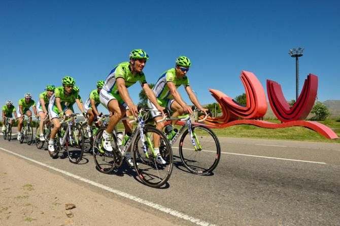 Peter Sagan leads the Cannondale squad on a training ride ahead of the Tour de San Luis.