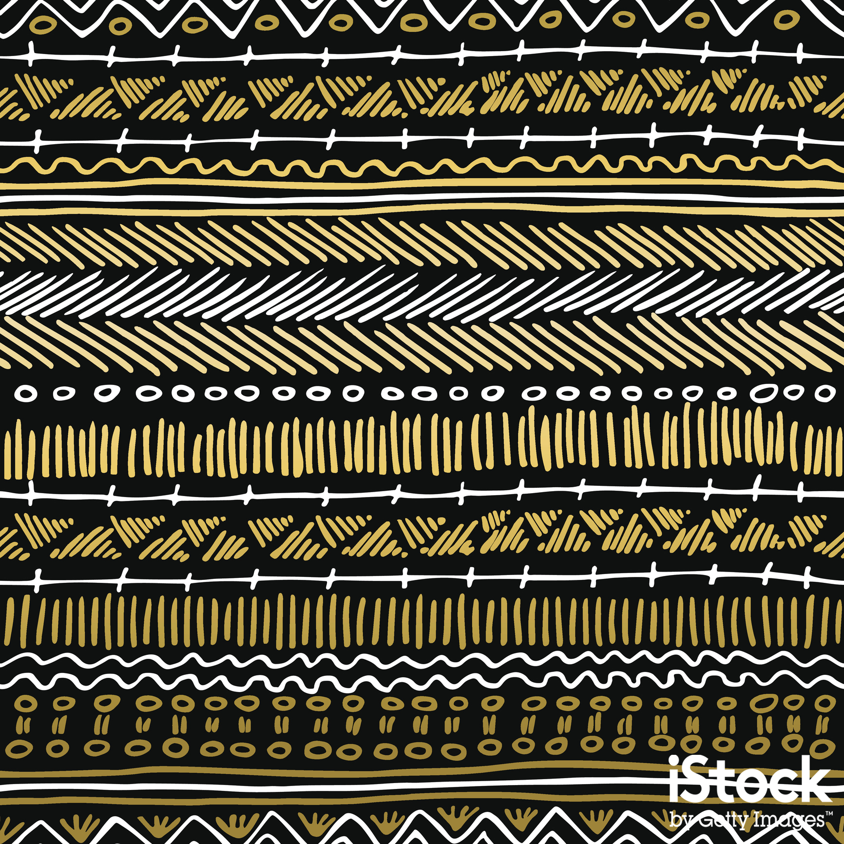 Retro tribal background by cienpies. This hand-drawn geometric pattern might be used, for example, to add texture to a website header