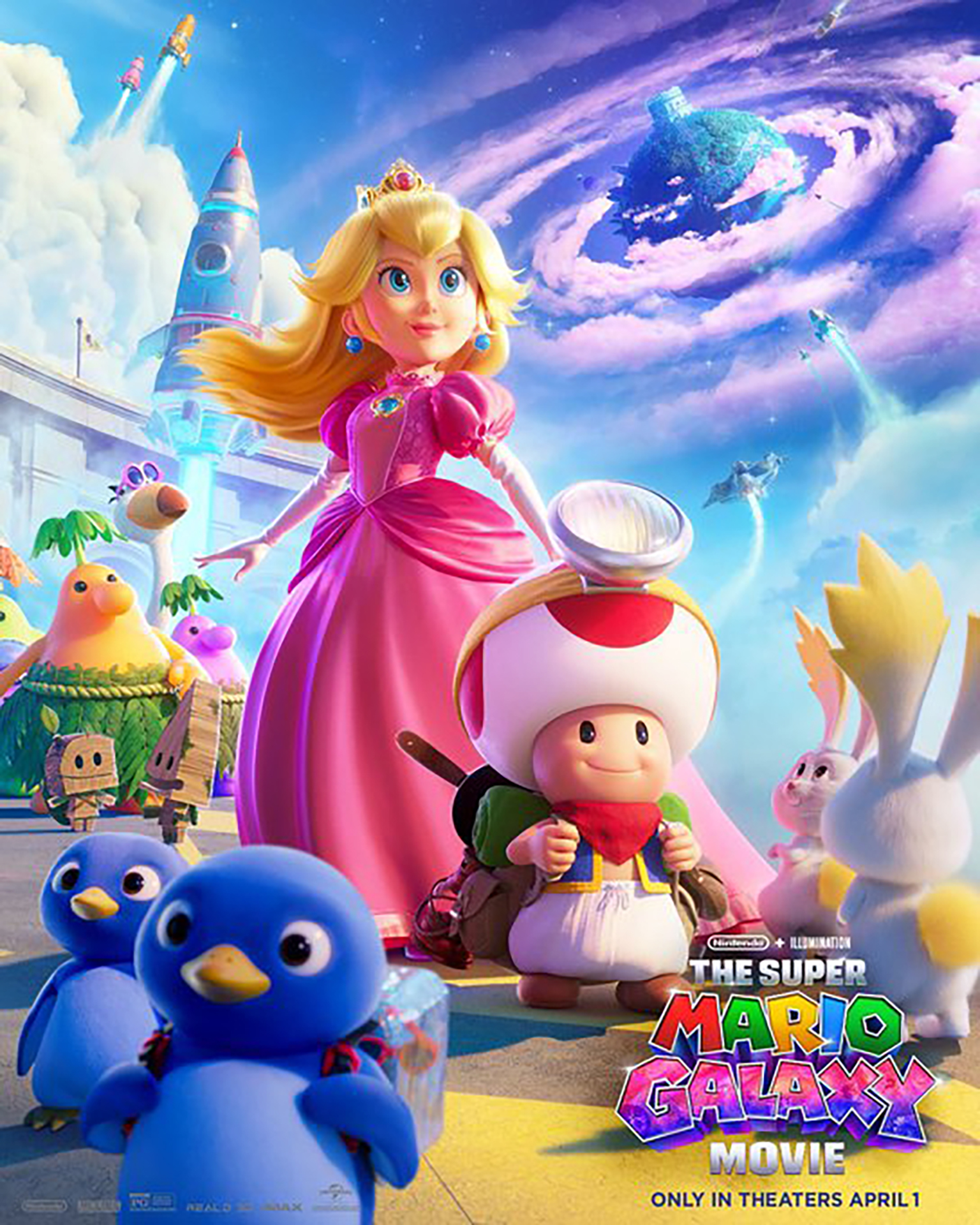 Princess Peach and Toad embarking on an adventure