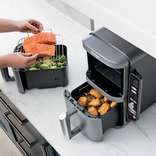 a Ninja air fryer in use