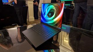 The Razer Blade 16 (2025) on a table.